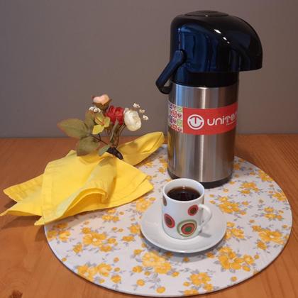 Imagem de Garrafa Térmica Inox 600ML Verona Pressão Unitermi Garrafa Pequena Café Chá