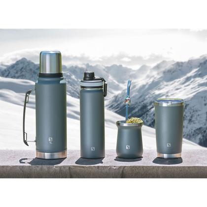 Garrafa Térmica Inox 650ml Tampa de Dupla Abertura e Prendedor