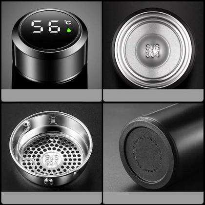 Imagem de Garrafa Térmica Inox a Vácuo Termômetro Display Led Preto