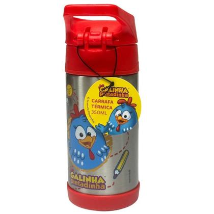 Imagem de Garrafa Térmica Inox Click Canudo 350Ml Galinha Pintadinha