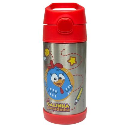 Imagem de Garrafa Térmica Inox Click Canudo 350Ml Galinha Pintadinha