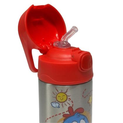 Imagem de Garrafa Térmica Inox Click Canudo 350Ml Galinha Pintadinha