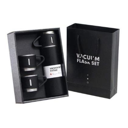 Imagem de Garrafa Térmica Inox Com 3 Xícaras Parede Dupla Premium