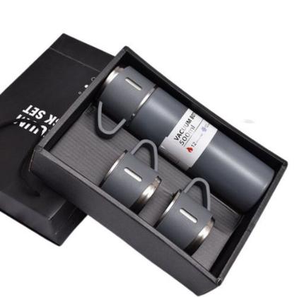 Imagem de Garrafa Térmica Inox Com 3 Xícaras Parede Dupla Premium