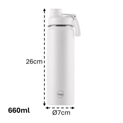 Imagem de Garrafa Térmica Inox Facy 660ml Bebida Quente Fria Branco - MG014-W Mokha