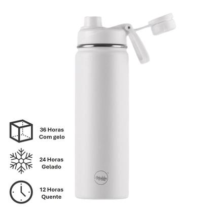 Imagem de Garrafa Térmica Inox Facy 660ml Bebida Quente Fria Branco - MG014-W Mokha