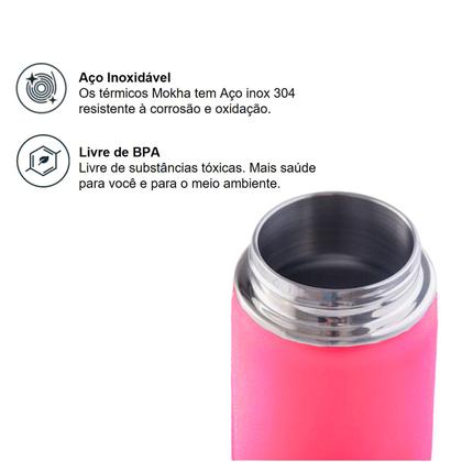 Imagem de Garrafa Térmica Inox Facy 660ml Bebida Quente Fria Pink - MG014-P Mokha