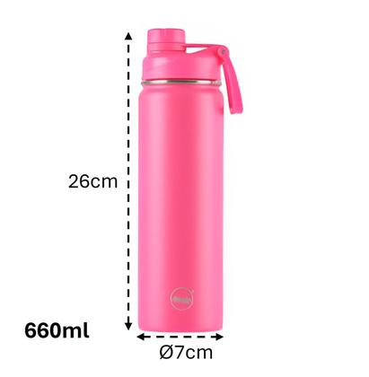 Imagem de Garrafa Térmica Inox Facy 660ml Bebida Quente Fria Pink - MG014-P Mokha