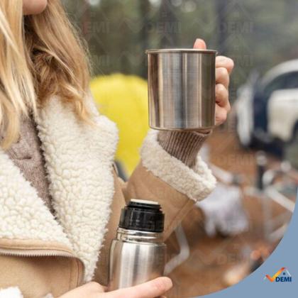 Imagem de Garrafa Térmica Inox Parede Dupla com Tampa Clicktop - Flash Goods