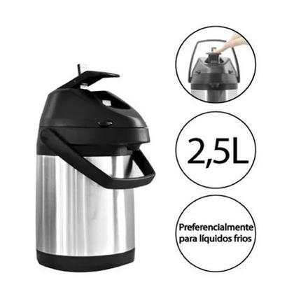 Imagem de Garrafa Térmica Inox Sure Up 2,5L Litros 24H Isolamento Conserva Quente e Frio Terere Chimarrão Chá Café