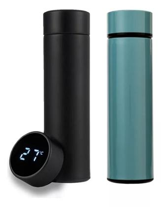 Imagem de Garrafa Termica Inox Termometro Visor Led Tampa Vacuo 500ml
