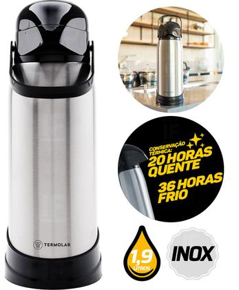 Imagem de Garrafa Térmica Inquebrável Em Inox Termolar 1,9 Litros