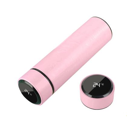 Garrafa Térmica Inteligente De Inox 500ml Tampa C/Sensor De Temperatura Led Água Café Chá Rosa bebe - DRAIK Imagem de Garrafa Térmica Inteligente De Inox 500ml Tampa C/Sensor De Temperatura Led Água Café Chá Rosa bebe