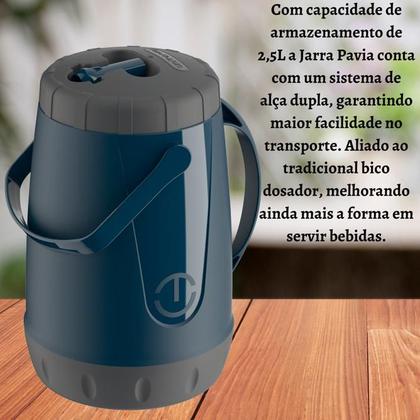 Imagem de Garrafa Térmica Jarra Pavia 2,5l Unitermi com Alça Dupla e Bico Dosador Tereré Chimarrão