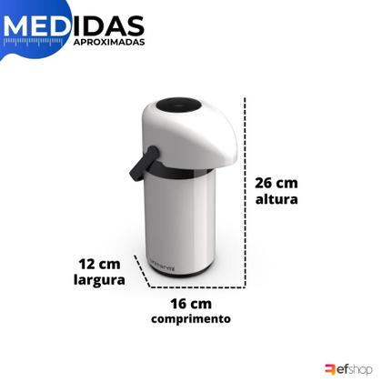 Imagem de Garrafa Térmica Mesa Verona Pressão 0,600 ml p/ Café Chá Suco