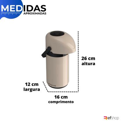 Imagem de Garrafa Térmica Mesa Verona Pressão 0,600 ml p/ Café Chá Suco