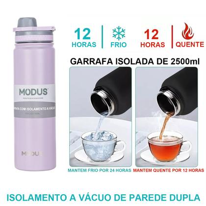 Imagem de Garrafa Térmica Modus de 304 Aço Inoxidável 750ML Manter Quente e Frio Café Suco Água Academia Passeio Caminhada