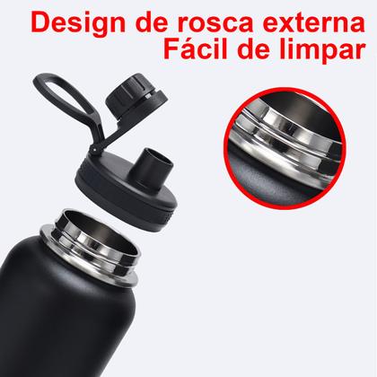 Imagem de Garrafa Térmica Modus Parede Dupla Aço Inox 1L Café Suco Água Academia Passeio Caminhada