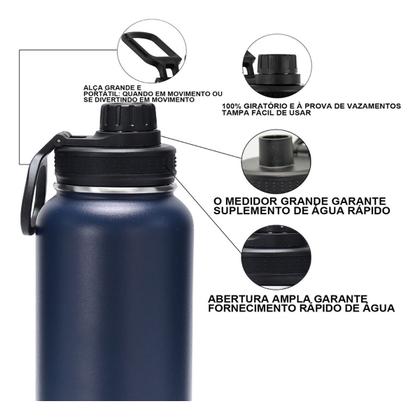 Imagem de Garrafa Térmica Modus Parede Dupla Aço Inox 1L Café Suco Água Academia Passeio Caminhada