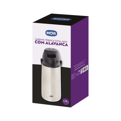 Imagem de Garrafa Térmica MOR Total Inox Airport C/ Alavanca 1,9 Lts