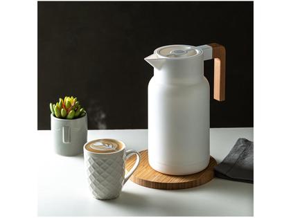 Imagem de Garrafa Térmica Organic 1 L em Plástico Branco com Ampola de Vidro Lyor