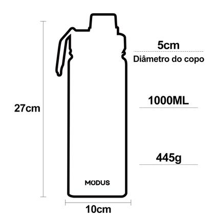 Imagem de Garrafa Térmica Parede Dupla Aço Inox 1L Café Suco Água Academia Passeio Caminhada