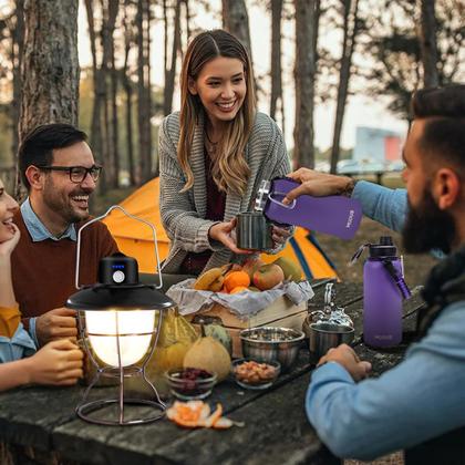 Imagem de Garrafa Térmica Parede Dupla Aço Inox 1L Café Suco Água Academia Passeio Caminhada