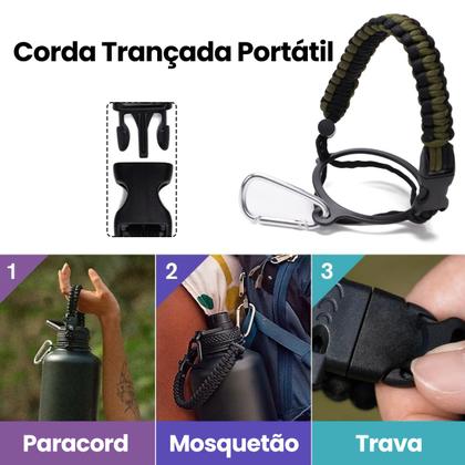 Imagem de Garrafa Térmica Parede Dupla Aço Inox 1L Café Suco Água Academia Passeio Caminhada