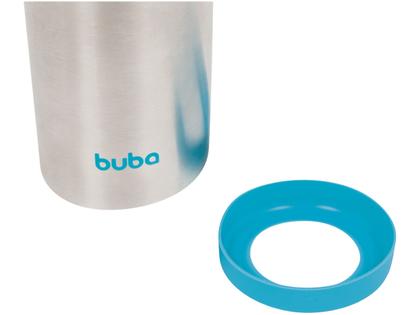 Imagem de Garrafa termica parede dupla inox com canudo azul - buba