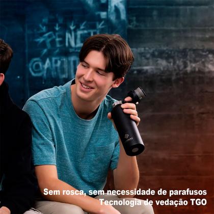 Imagem de Garrafa Térmica Parede Dupla Revomax 950 ml Original Aço Inox Tampa a Vácuo Café Suco Água Academia Passeio Caminhada