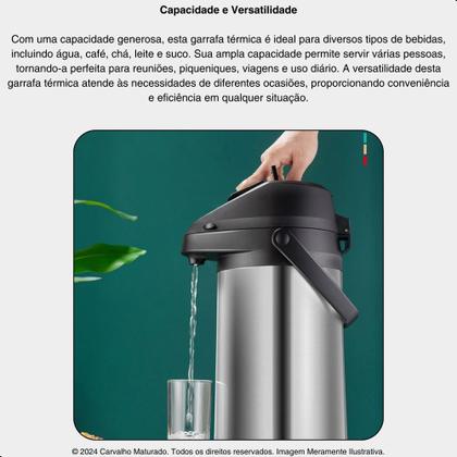 Imagem de Garrafa Térmica Personalizada de Inox Bebida Café Quente Chimarrão Geladas Fria Tereré Água Litros