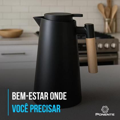 Imagem de Garrafa Térmica Ponente Elegance 1 Litro Bule Térmico para Café Chá e Bebidas