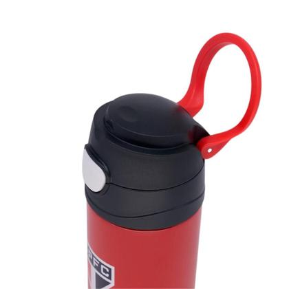 Imagem de Garrafa Térmica São Paulo Zona Criativa Futebol Torcida 350ml Top Handle Água Escritório Academia Caminhada Cor:Vermelho