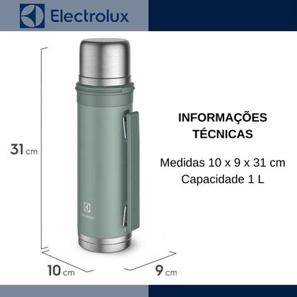 Imagem de Garrafa térmica Sense To Go Electrolux 1L Inox Cor Verde