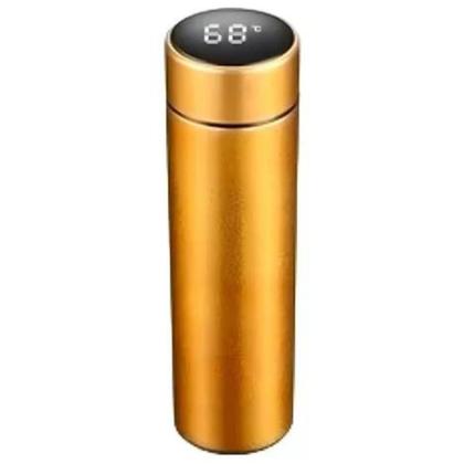 Imagem de Garrafa Térmica Sensor Termômetro Temperatura Tampa Led Digital Display Aço Inoxidável 500ml