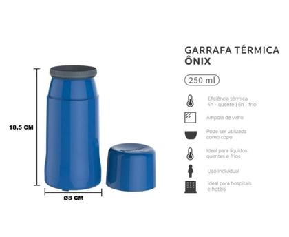 Imagem de Garrafa Térmica Soprano Onix Vidro 250ml Varias Cores