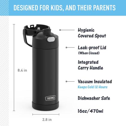Imagem de Garrafa Térmica Térmos Funtainer 500ml - Preta Fosca