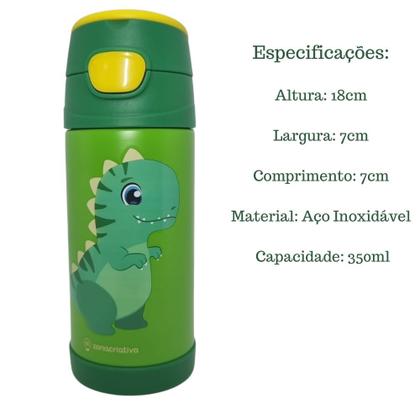 Imagem de Garrafa Térmica Top Handle  350 ml c/adesivo DINOSSAURO- ZC