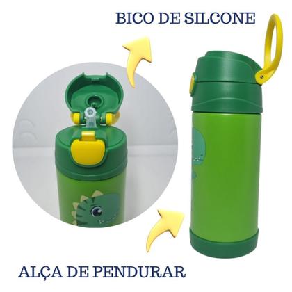 Imagem de Garrafa Térmica Top Handle  350 ml c/adesivo DINOSSAURO- ZC
