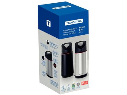 Imagem de Garrafa Térmica Tramontina Exata Inox Ampola de Vidro 1,8 L
