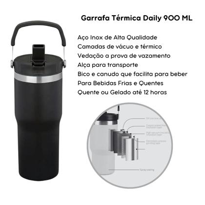 Imagem de Garrafa Térmica Tumbler 900ml Bico Flip Aço inox Premium