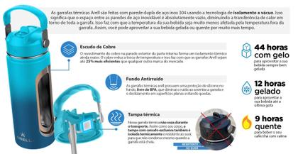 Imagem de Garrafa Térmica Vácuo Straw Flask Arell 532ml Ocean Blue