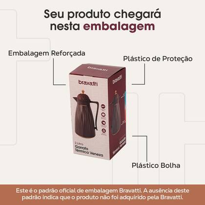 Imagem de Garrafa Térmica Veneza Bravatti 1L FastClick Quente e Frio