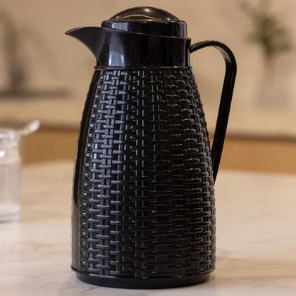 Imagem de Garrafa Térmica Wolff New Rattan 400ml Preta Plástico