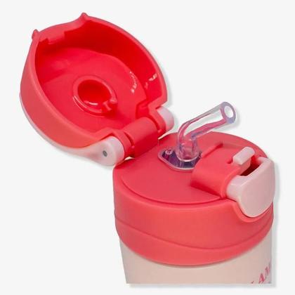 Imagem de Garrafa Top Handle Infantil 350ml Com Adesivo Eu Amo Gatos 10073119