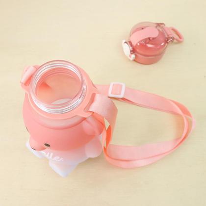 Imagem de Garrafa urso smile de plástico com alça 700ml