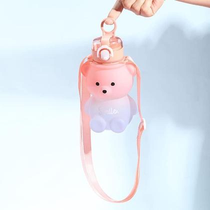 Imagem de Garrafa urso smile de plástico com alça 700ml