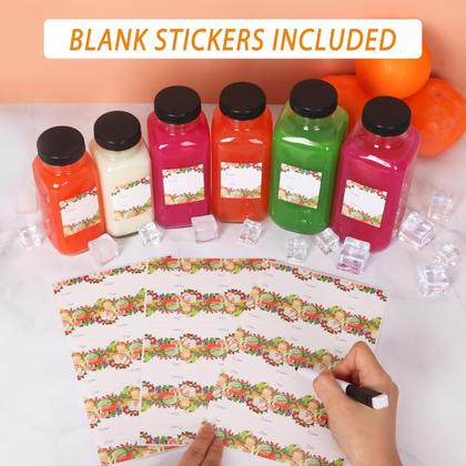 Imagem de Garrafas de vidro AuroTrends 250 ml com tampas, pacote com 12 unidades para fazer sucos