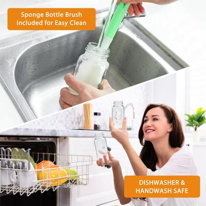 Imagem de Garrafas de vidro AuroTrends 250 ml com tampas, pacote com 12 unidades para fazer sucos