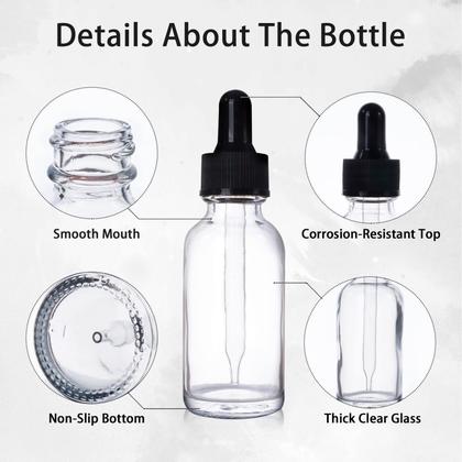 Imagem de Garrafas de vidro Comrzor 48, pacote de 30 ml com conta-gotas e acessórios